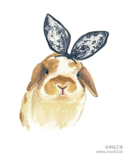 来自画家Deidre Wicks的作品，这位插画家笔下的兔子有的系着领结，有的戴着大黑框眼镜，有的顶着爵士帽，有的甚至长出了蝴蝶翅膀。耐看的水彩画风不乏灵动的创意。将小动物拟人的画法，着实趣萌----