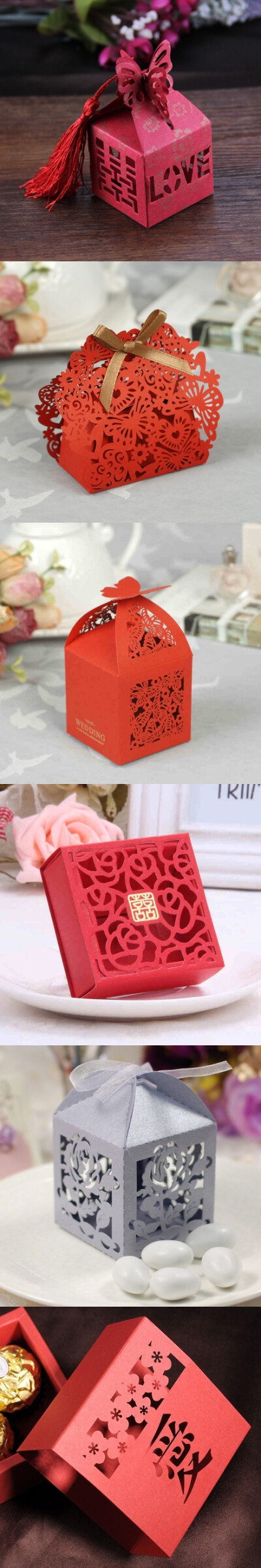 #婚品#“内外兼修”的镂空喜糖盒，so sweet！ 更多: http://www.lovewith.me/share/detail/all/31492