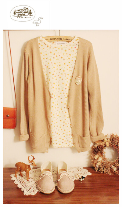 周末姑娘春款休闲长袖修身螺纹V领针织衫毛衣开衫