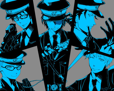 青之驱魔师 Ao no Exorcist, Okumura Rin, Okumura Yukio, Miwa Konekomaru, Suguro Ryuji, Shima Renzou, Pixiv Id 3421632