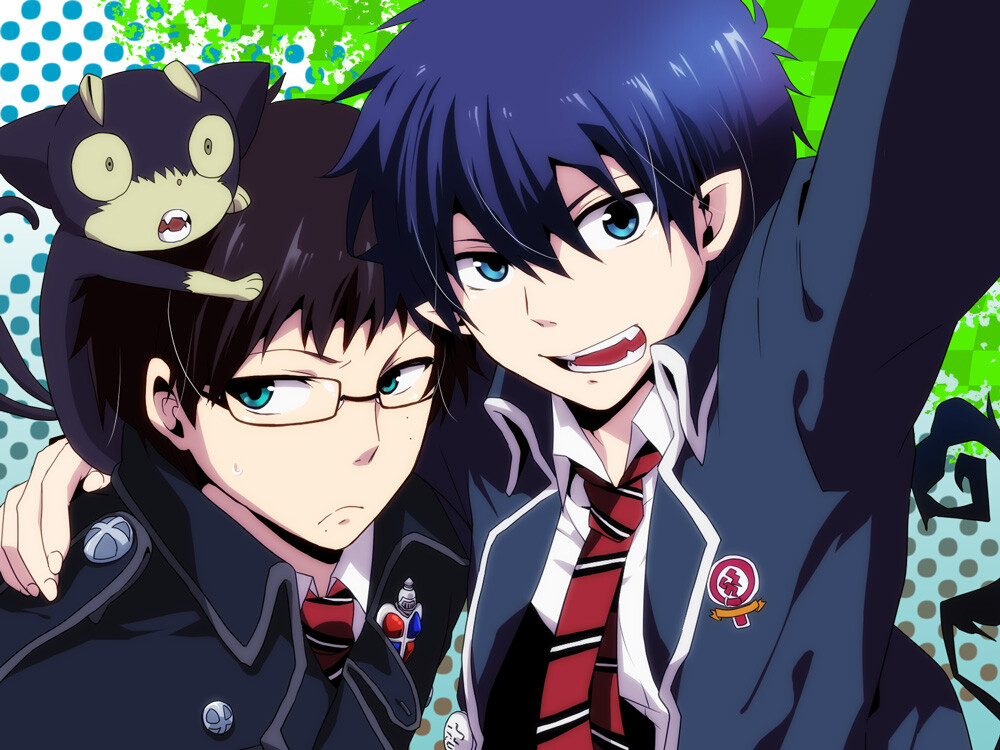 青之驱魔师 Ao no Exorcist, Okumura Rin, Okumura Yukio, Kuro (Ao No Exorcist), Pixiv Id 466254