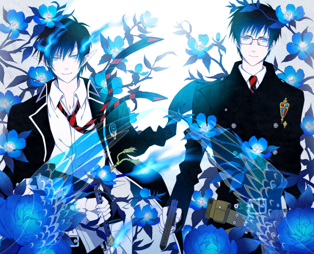 青之驱魔师 Ao no Exorcist, Okumura Rin, Okumura Yukio, Yuuno (Yukioka)