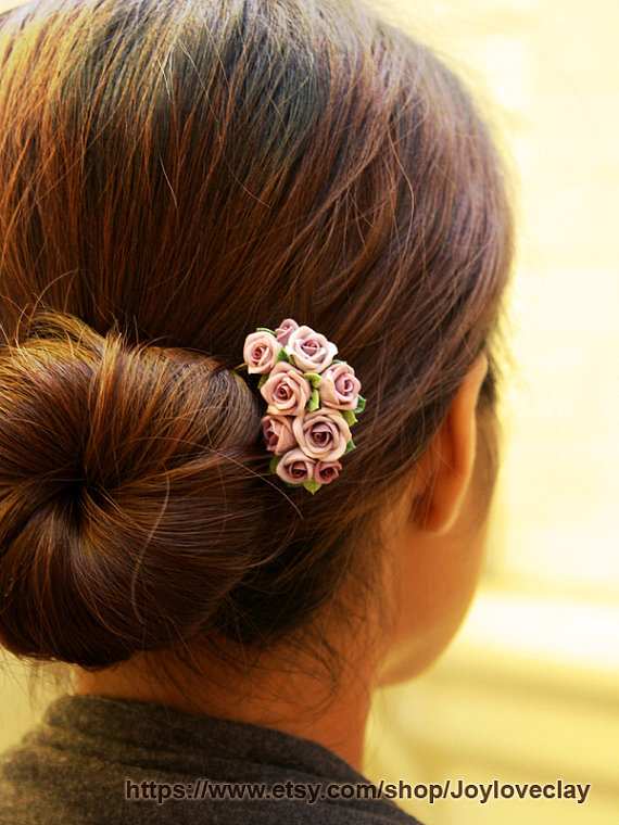 hair stick, hair accessories ,handmade flowers , vintage style