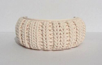 polymer clay knitted cuff by OriginalBunny