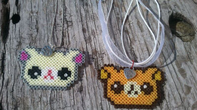 Rilakkuma necklace hama beads by Ponte dell'Arcobaleno bijoux &amp;amp; pyssla