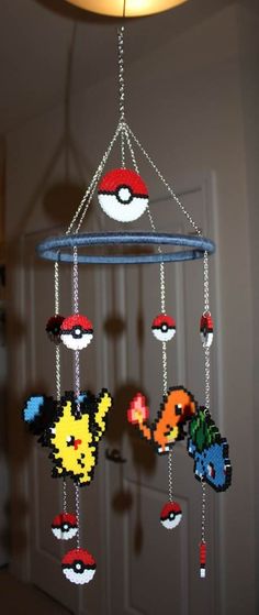 Pokemon Perler Bead Mobile by SandCbeadworks on Etsy