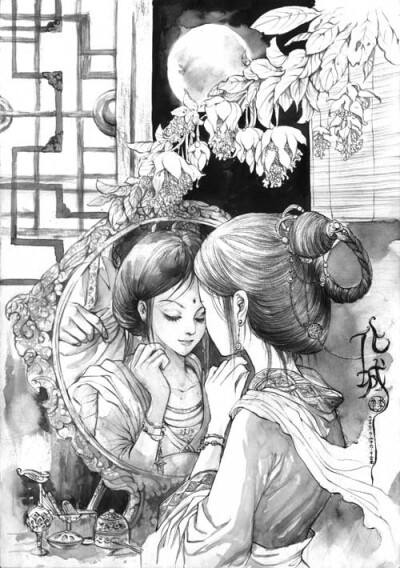 李堃的唯美国风插画