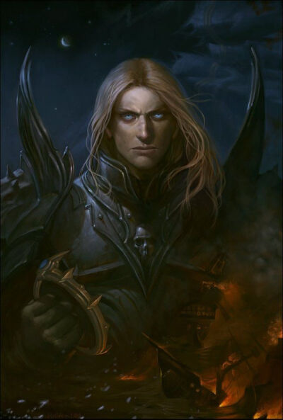 This is a pic of Arthas from WOW, 沦陷的王子 阿尔萨斯