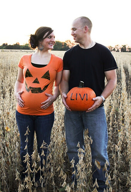 Halloween maternity with name pumpkin