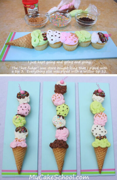 Cute Ice Cream Cupcakes!