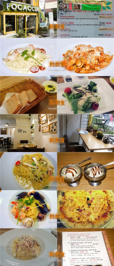 #韩国美食#弘大美食店 - Focaccia|弘大一意大利式美食店，有pasta，披萨，沙拉等。这里的东西都很便宜，而且好看又好吃。而且饭后还送一个后餐，冰淇淋或者咖啡等。 Focaccia的老板是学声乐的，进到店里就会发现优美…