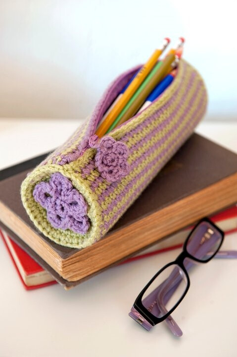 Crochet pencil case