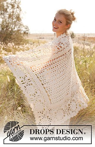 Olivia - Blanket with squares and fan pattern in Big Merino ~ free pattern ᛡ