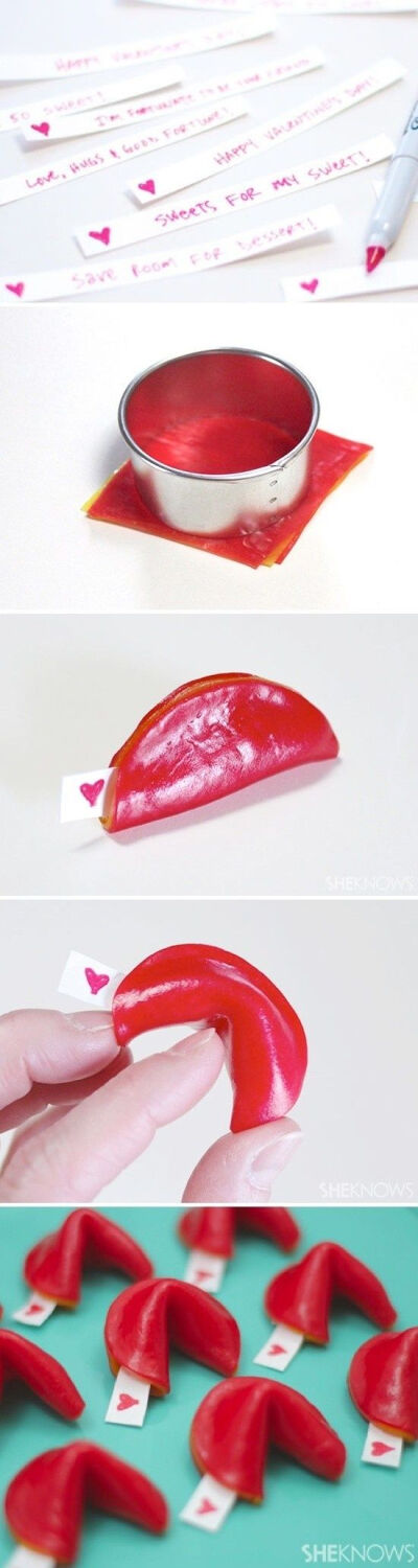 Fruit roll-up fortune cookies -these are so fun!