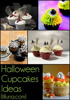 Halloween Cupcakes (Part 2) - TONS of cupcake ideas for Halloween, spooky ones and ADORABLE ones!! { lilluna.com }