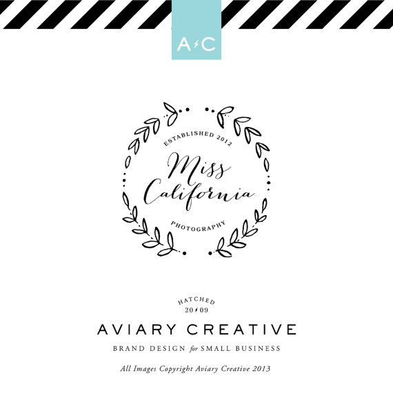 Pre-made Logo Design &amp;quot;Miss California&amp;quot; Boutique Graphic Design / Custom Branding