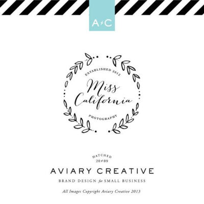 Pre-made Logo Design &amp;quot;Miss California&amp;quot; Boutique Graphic Design / Custom Branding