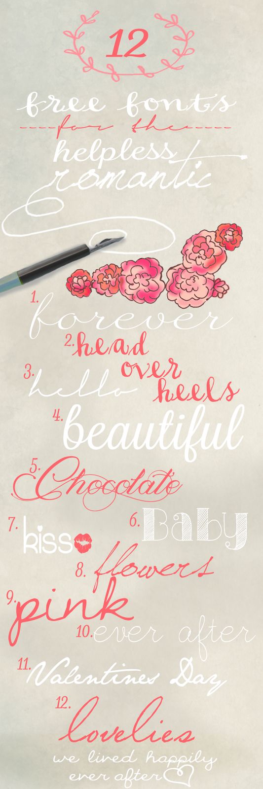 We Lived Happily Ever After: 12 Free Fonts for the Helpless Romantic