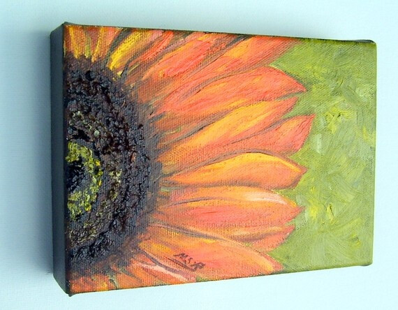 Orange Sunflower oil painting