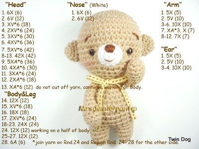 Amigurumi Bear free crochet pattern.