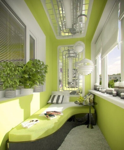 [] 柠檬绿阳台，搭了点工业化设计的创意...