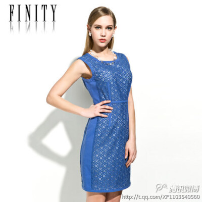 40多女人穿的衣服:FINITY 菲妮迪女装正品 2014春夏新款 优雅气质高档蕾丝连衣裙