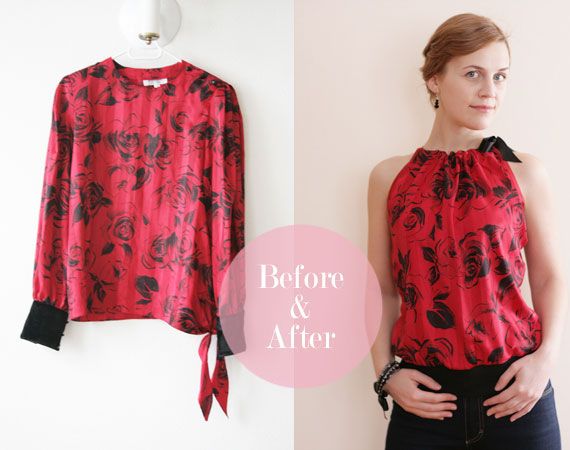 DIY Upcycled Clothing Ideas - Refashion an Old Blouse into a Gorgeous Top - DIY Repurposed Clothes