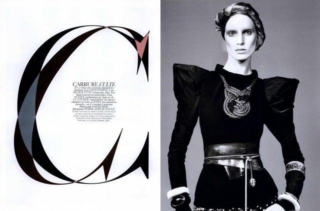 Vogue Paris Editorial Carrure Culte, December/January 2008 Shot #1