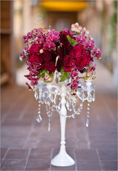 Your Event by Erin and The Floral Palette shoot, love these colors, shape and height, red flower arrangement