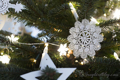 Christmas tree white ornaments handmade 6