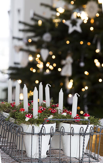 Christmas tree bokeh candles decoration