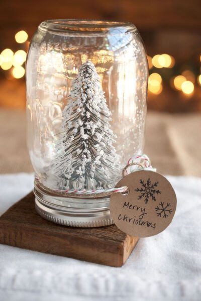 DIY anthropologie mason jar snow globes