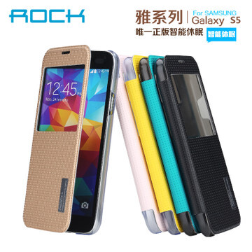 来源：rock洛克三星Galaxy S5手机套i9600超薄翻盖外壳盖世5视窗皮套潮-…