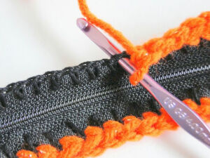 How to add a zipper to your crochet work.