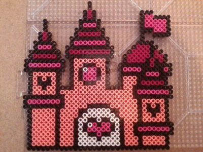 Pink Princess Castle perler beads by PerlerPixie on deviantART