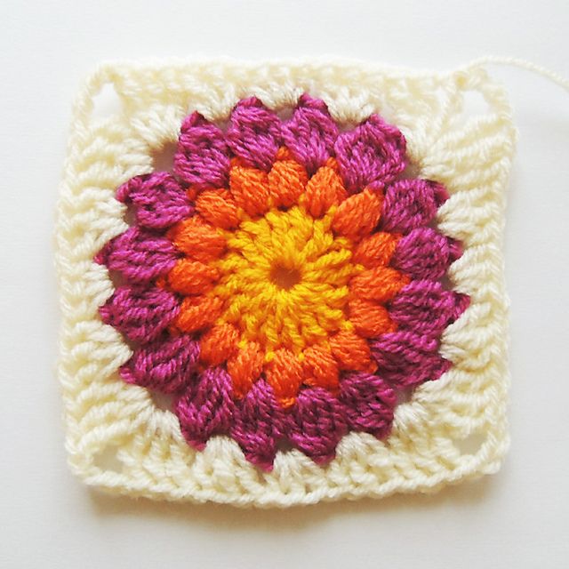 Sunburst Granny Square Blanket Tutorial pattern