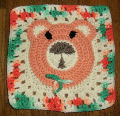 Christal's Crochet- Teddy Bear - 8&amp;quot; square