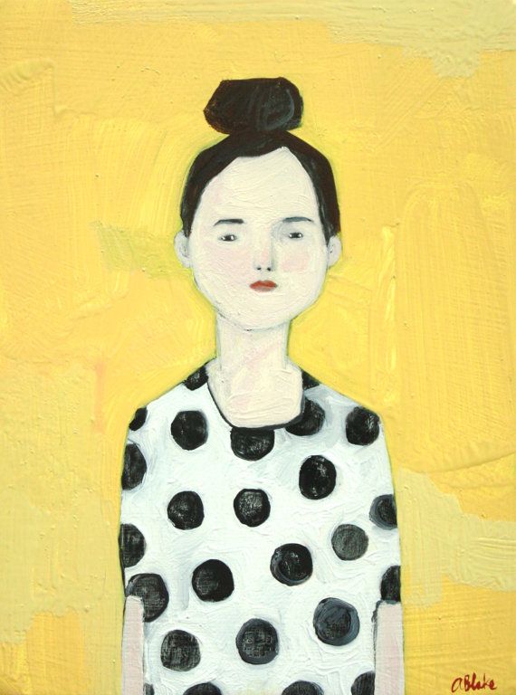 Gwen, original oil painting by This is All I Know, art, colour, polka dots