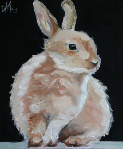 The magic Hare Rabbit bunny oil painting on canvas board fine art high quality