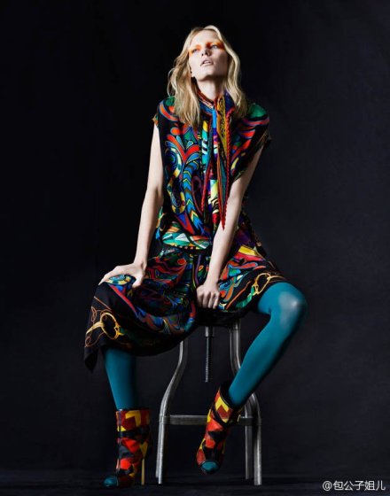 Marique Schimmel is a Prints Princess for Bazaar Japan by Billy Kidd