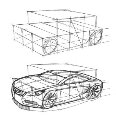 Sketch of a car by d...