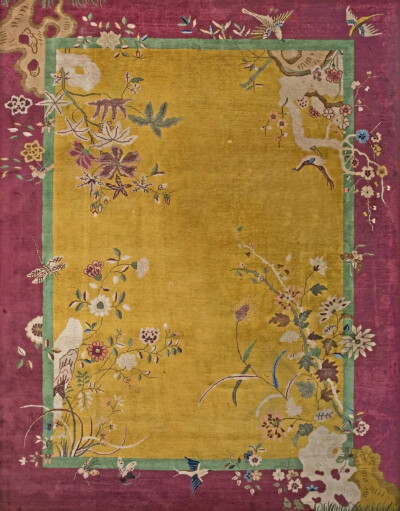 民国地毯（1920s-1930s）这些典雅的配色和精美的纹样都去哪里啦ヽ(´□｀。)ﾉ