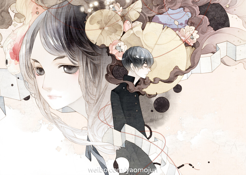 十方谭的插图，很喜欢女主。。。