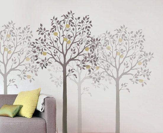 Stencil decor in multiple shades to create depth.