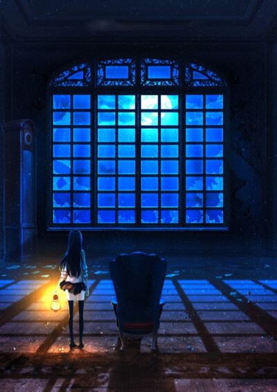 蓝色调插画图片