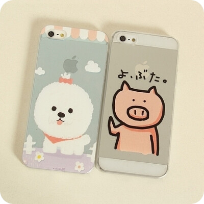浮雕半透明小猪比熊iphones苹果iphones手机壳超薄保护套