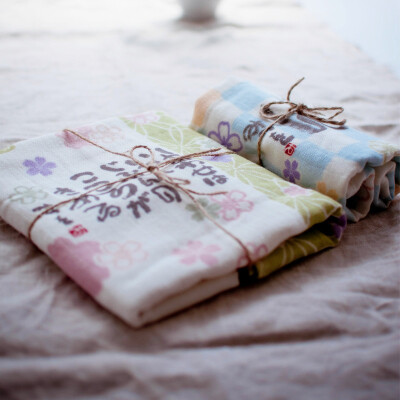 日式单面纱布毛巾|大方巾|手巾|洁面巾|樱花手帕|口水巾|日本和风