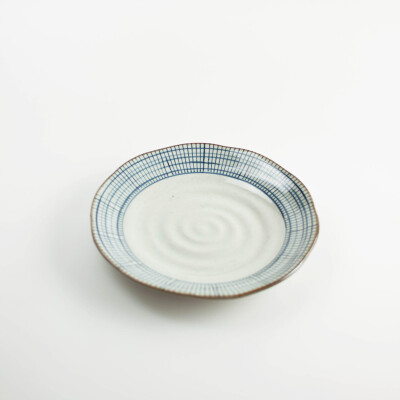吾素|创意格调|手工粗陶|荷叶边陶瓷盘子|圆盘|韩式日式出口餐具