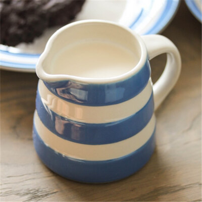 猪猪自留：英国TGGREEN淡黄底色搭配蓝红条纹奶杯系列