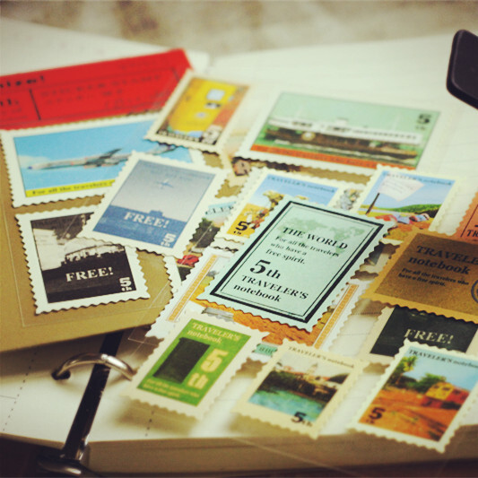 traveler'snotebook旅行者日记邮票贴纸日记本旅行箱装饰